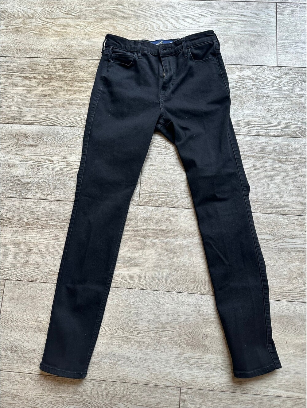 Hollister Womens 7R W28 L30 High Rise Super Skinny Jeans Black Stretch Denim